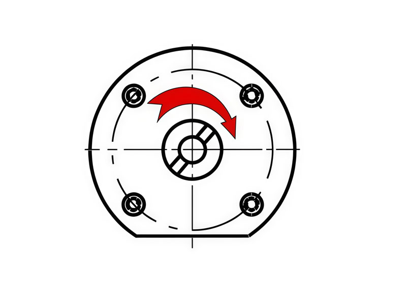 Indicator for machine's normal working direction on the manual barring gear