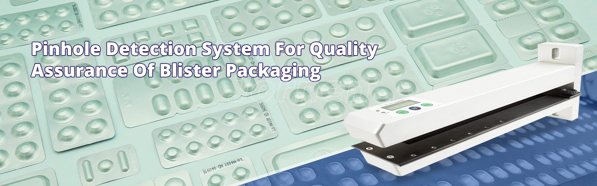 Inline pinhole detection system inspecting cold-formed Alu-Alu blister packaging for microscopic defects